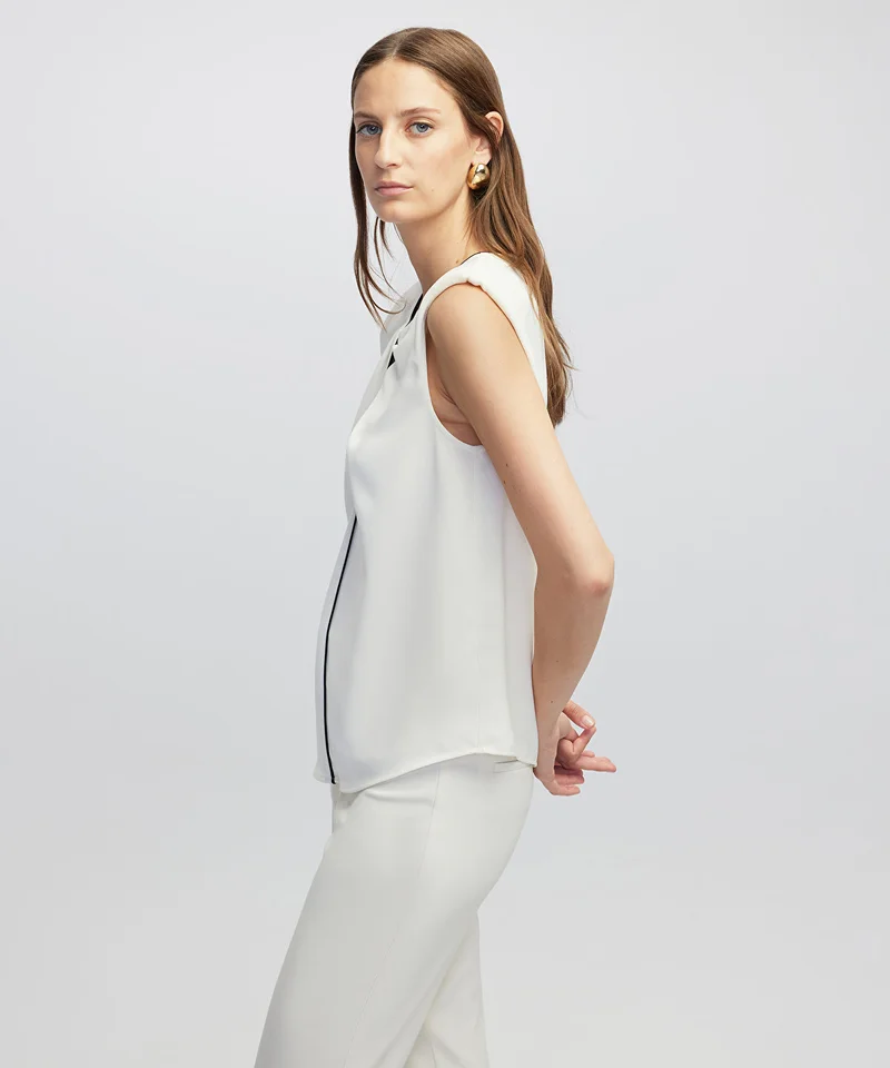 ابيكول Contrast Piping Blouse